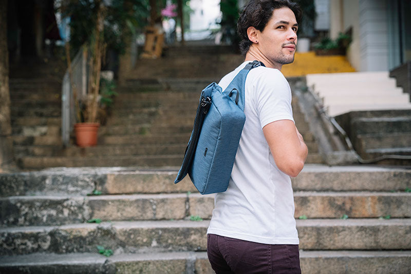 crossbody bags for travel men Canvas Sling Bag Lightweight Daypack A8003 resistant materials Leather Crossbody Side Messenger Bag