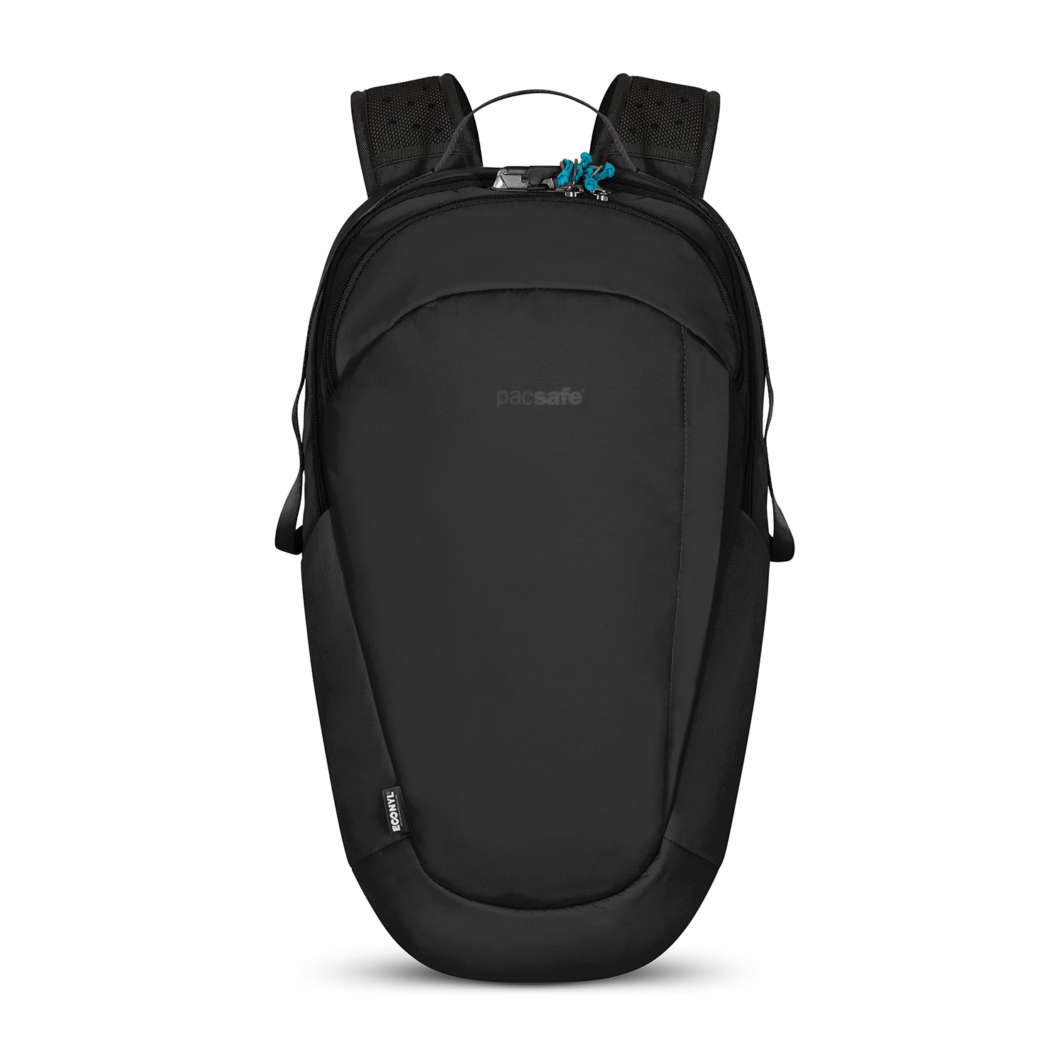 anti-theft waterproof travel backpack zeroblac.com Pacsafe ECO 25L Econyl Black Backpack