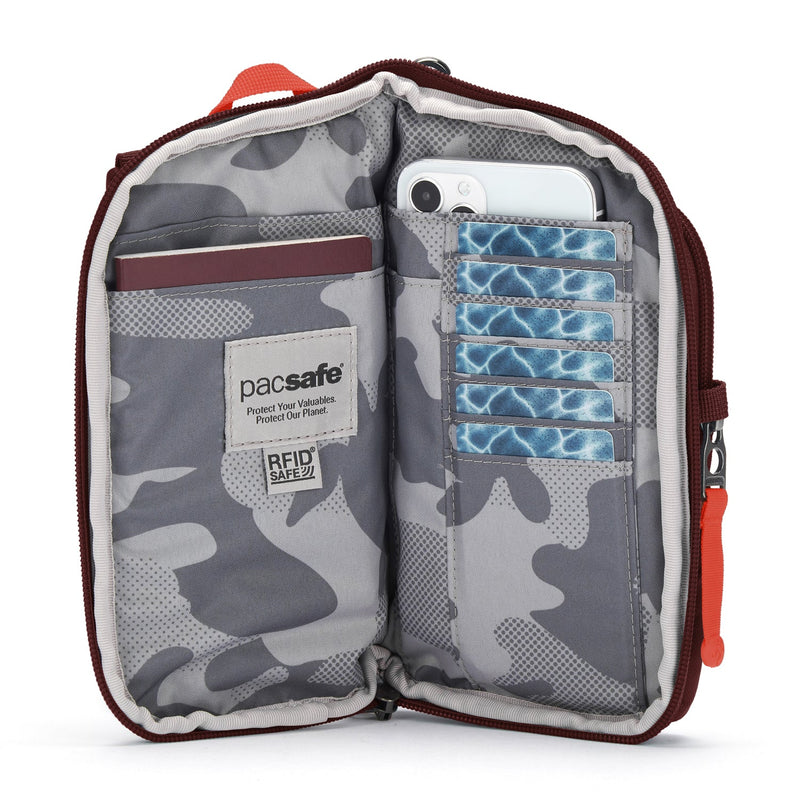 Pacsafe® GO anti-theft tech crossbody, Garnet Red