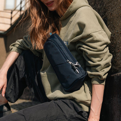 Pacsafe® V anti-theft action sling pack (lifestyle)