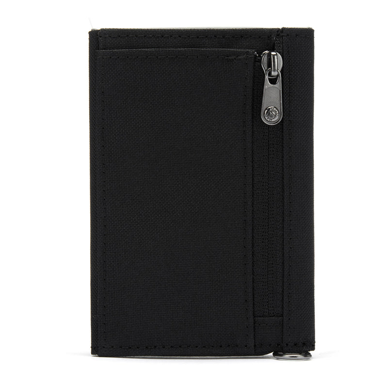Pacsafe® RFIDsafe™ RFID blocking trifold wallet, Jet Black