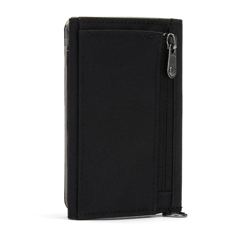 Pacsafe® RFIDsafe™ RFID blocking trifold wallet, Jet Black