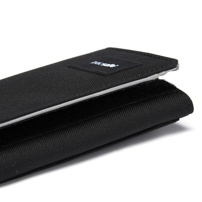 Pacsafe® RFIDsafe™ RFID blocking trifold wallet, Jet Black