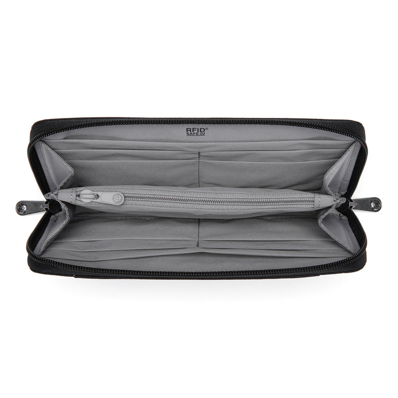 Pacsafe® RFIDsafe™ RFID blocking continental wallet, Jet Black