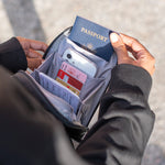 Pacsafe® RFIDsafe™ RFID blocking tech crossbody, Jet Black