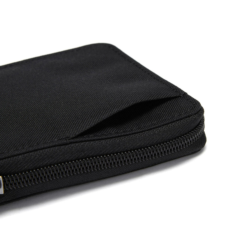 Pacsafe® RFIDsafe™ RFID blocking zip around wallet, Jet Black