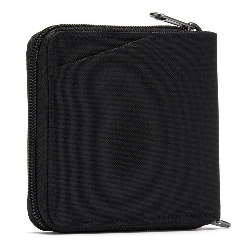 Pacsafe® RFIDsafe™ RFID blocking zip around wallet, Jet Black