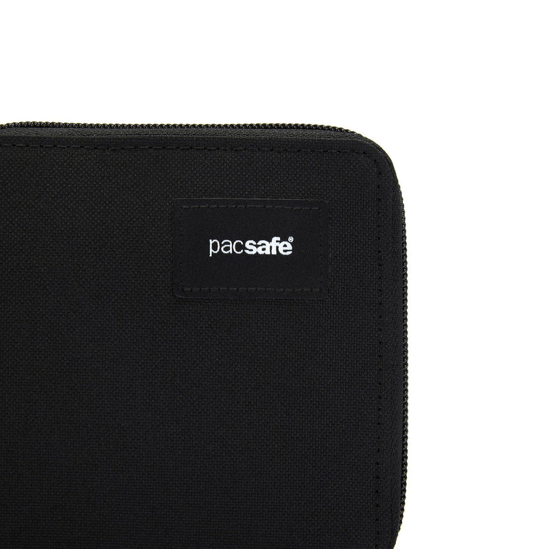 Pacsafe® RFIDsafe™ RFID blocking zip around wallet, Jet Black