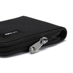 Pacsafe® RFIDsafe™ RFID blocking zip around wallet, Jet Black