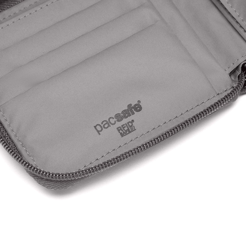 Pacsafe® RFIDsafe™ RFID blocking zip around wallet, Stone