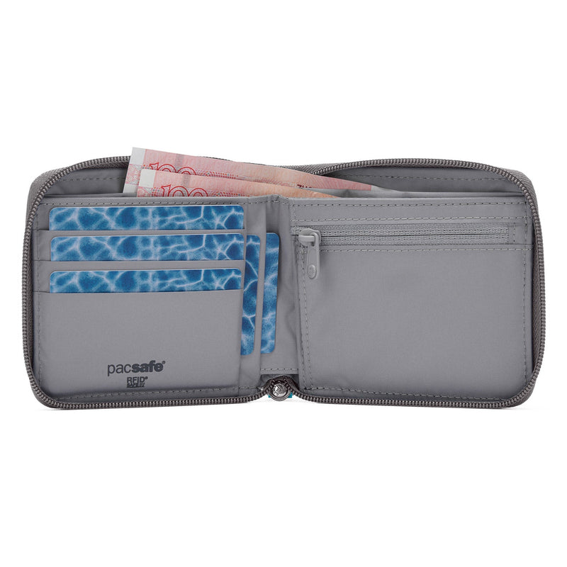 Pacsafe® RFIDsafe™ RFID blocking zip around wallet, Stone