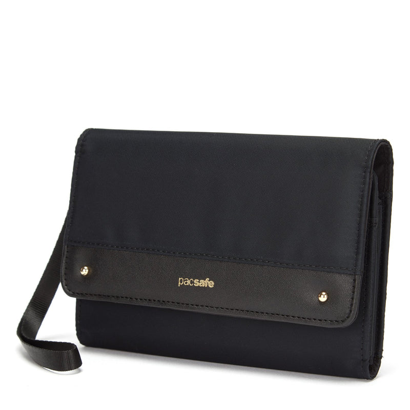 RFIDsafe™ RFID blocking clutch wallet,Black