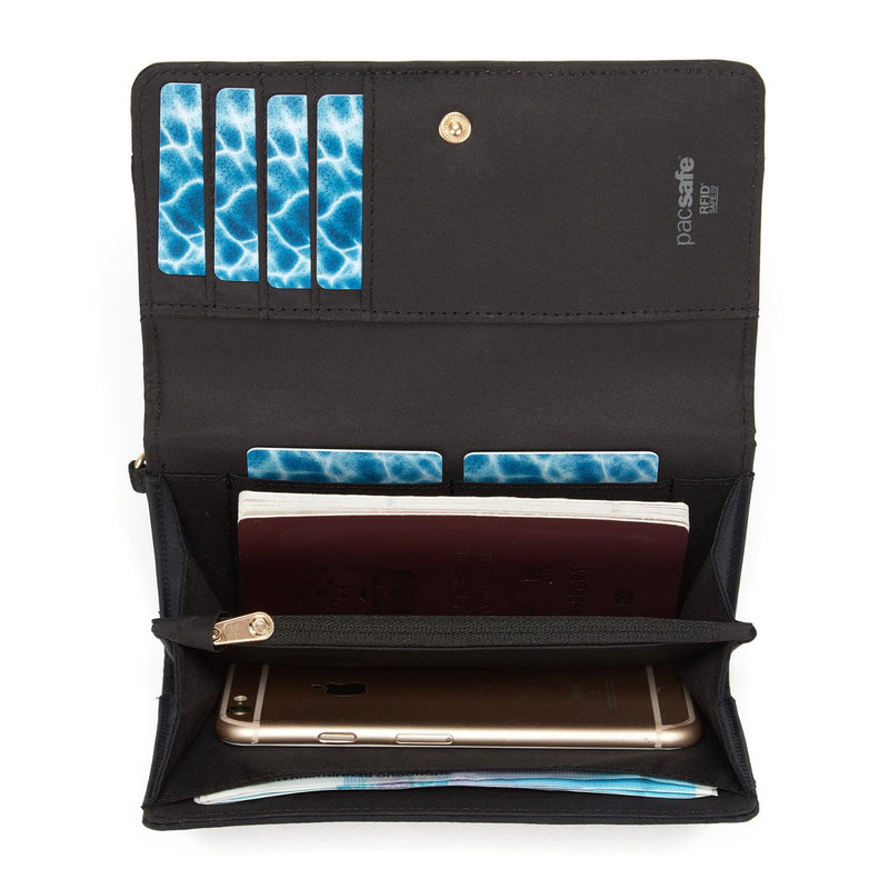 RFIDsafe™ RFID blocking clutch wallet,Black