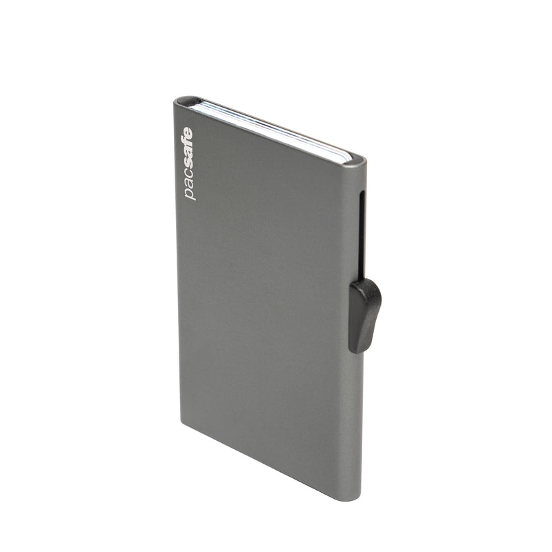 RFIDsafe® RFID blocking aluminum slider wallet, Dark Grey