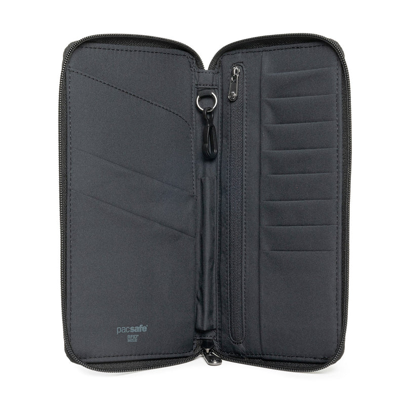 Pacsafe® RFIDsafe™ RFID blocking travel wallet,Black